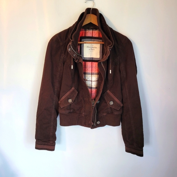 Abercrombie \u0026 Fitch Jackets \u0026 Coats | Abercrombie \u0026 Fitch | Y2k Brown Zip-Up Bomber Jacket | Color: Brown | Size: M | Beesellingup's Closet